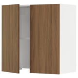 SEKTION Gabin pared 2 puertas p/ campana, blanco/Tistorp Efecto nogal café, 76x37x76 cm