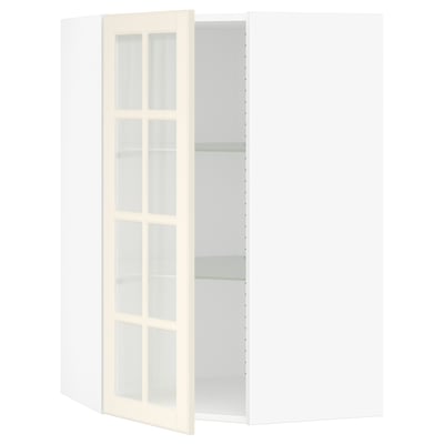 SEKTION Gabin pared esquina 1 puerta c/ests, blanco/Bodbyn hueso, 66x37x102 cm