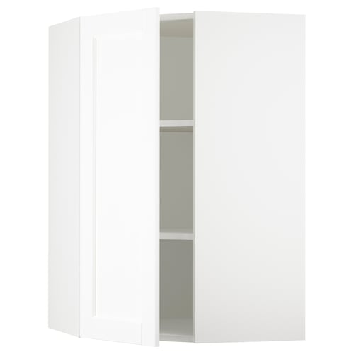 SEKTION Gabin pared esquina 1 puerta c/ests, blanco Enköping/blanco efecto madera, 66x37x102 cm