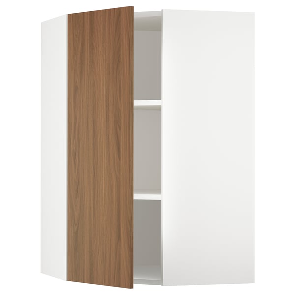 SEKTION Gabin pared esquina 1 puerta c/ests, blanco/Tistorp Efecto nogal café, 66x37x102 cm