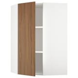 SEKTION Gabin pared esquina 1 puerta c/ests, blanco/Tistorp Efecto nogal café, 66x37x102 cm