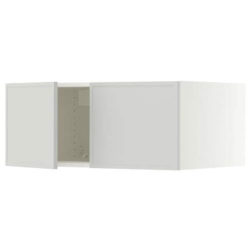 SEKTION Gabin sup p/ refrigerador 2 puertas, blanco/Aspudden gris claro, 91x61x38 cm