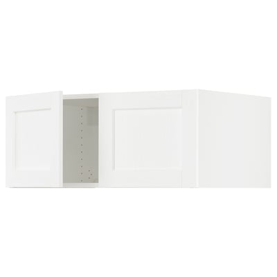 SEKTION Gabin sup p/ refrigerador 2 puertas, blanco Enköping/blanco efecto madera, 91x61x38 cm