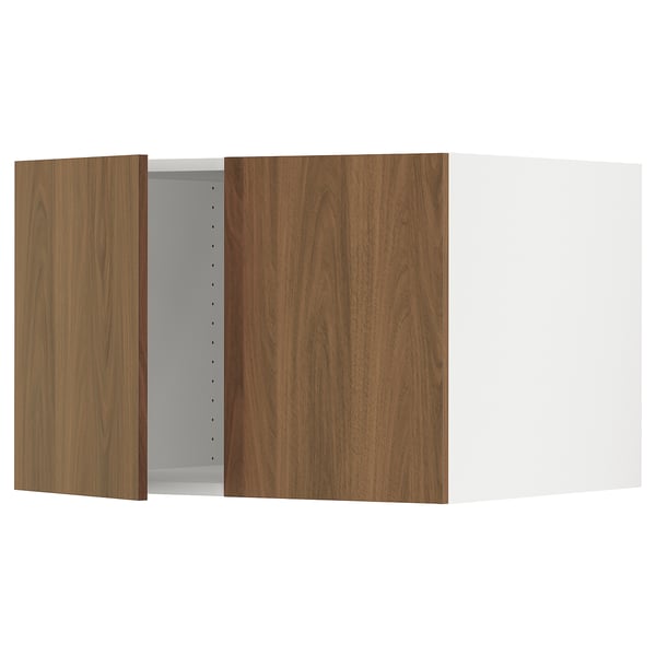 SEKTION Gabin sup p/ refrigerador 2 puertas, blanco/Tistorp Efecto nogal café, 76x61x51 cm