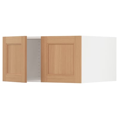 SEKTION Gabin sup p/ refrigerador 2 puertas, blanco/Vedhamn roble, 76x61x38 cm