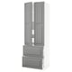 SEKTION Gabinete alto 2 puertas 4 cajones, blanco/Bodbyn gris, 76x61x229 cm