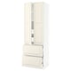 SEKTION Gabinete alto 2 puertas 4 cajones, blanco/Bodbyn hueso, 76x61x229 cm