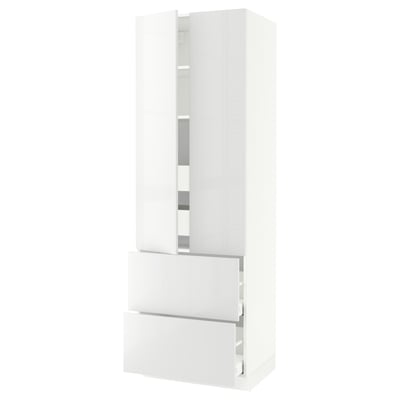 SEKTION Gabinete alto 2 puertas 4 cajones, blanco/Ringhult blanco, 76x61x229 cm