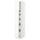 SEKTION Gabinete alto 2 puertas 5 cajones, blanco/Vallstena blanco, 38x61x203 cm
