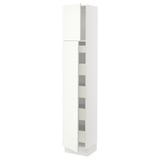 SEKTION Gabinete alto 2 puertas 5 cajones, blanco/Vallstena blanco, 38x37x203 cm