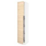 SEKTION Gabinete alto 2 puertas c/canasta, blanco/Askersund efecto fresno claro, 46x61x229 cm