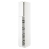 SEKTION Gabinete alto 2 puertas c/canasta, blanco/Axstad blanco mate, 38x61x229 cm