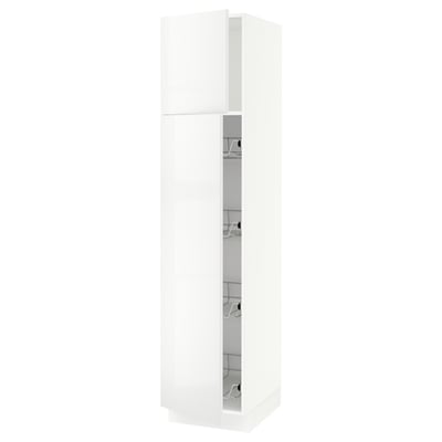 SEKTION Gabinete alto 2 puertas c/canasta, blanco/Ringhult blanco, 46x61x203 cm