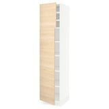 SEKTION Gabinete alto 2 puertas c/estantes, blanco/Askersund efecto fresno claro, 46x61x203 cm
