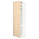 SEKTION Gabinete alto 2 puertas c/estantes, blanco/Askersund efecto fresno claro, 61x61x203 cm