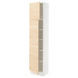 SEKTION Gabinete alto 2 puertas c/estantes, blanco/Askersund efecto fresno claro, 46x37x203 cm