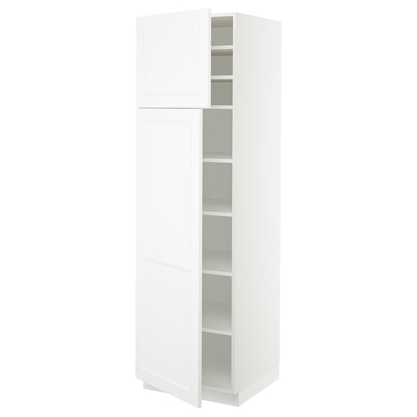 SEKTION Gabinete alto 2 puertas c/estantes, blanco/Axstad blanco mate, 61x61x203 cm