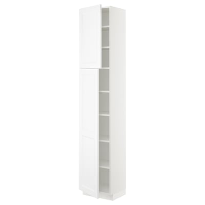 SEKTION Gabinete alto 2 puertas c/estantes, blanco/Axstad blanco mate, 46x37x229 cm
