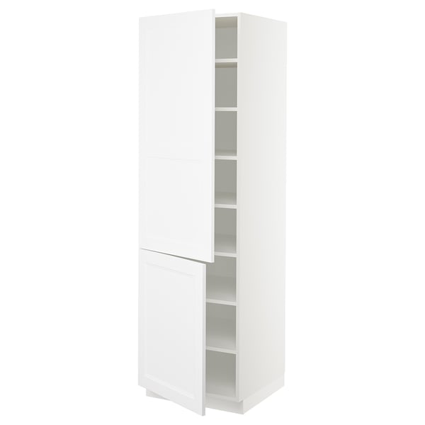 SEKTION Gabinete alto 2 puertas c/estantes, blanco/Axstad blanco mate, 61x61x203 cm