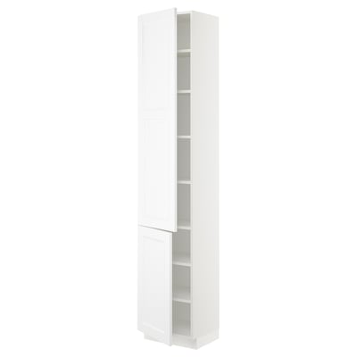 SEKTION Gabinete alto 2 puertas c/estantes, blanco/Axstad blanco mate, 46x37x229 cm