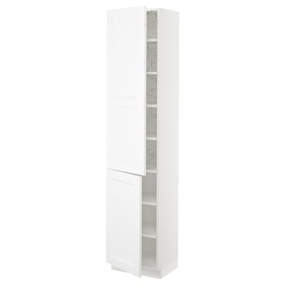 SEKTION Gabinete alto 2 puertas c/estantes, blanco/Axstad blanco mate, 46x37x203 cm