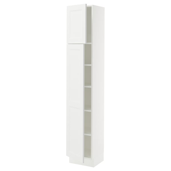 SEKTION Gabinete alto 2 puertas c/estantes, blanco/Axstad blanco mate, 38x37x203 cm