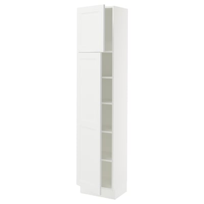 SEKTION Gabinete alto 2 puertas c/estantes, blanco/Axstad blanco mate, 46x37x203 cm