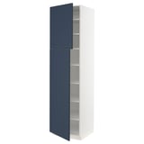 SEKTION Gabinete alto 2 puertas c/estantes, blanco Axstad/mate azul, 61x61x229 cm