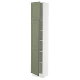 SEKTION Gabinete alto 2 puertas c/estantes, blanco/Axstad verde grisáceo, 38x37x203 cm