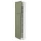 SEKTION Gabinete alto 2 puertas c/estantes, blanco/Axstad verde grisáceo, 61x37x229 cm