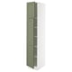 SEKTION Gabinete alto 2 puertas c/estantes, blanco/Axstad verde grisáceo, 38x61x203 cm