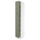 SEKTION Gabinete alto 2 puertas c/estantes, blanco/Axstad verde grisáceo, 38x61x229 cm