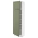 SEKTION Gabinete alto 2 puertas c/estantes, blanco/Axstad verde grisáceo, 61x37x203 cm