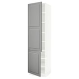 SEKTION Gabinete alto 2 puertas c/estantes, blanco/Bodbyn gris, 61x61x229 cm