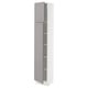 SEKTION Gabinete alto 2 puertas c/estantes, blanco/Bodbyn gris, 38x37x203 cm