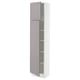 SEKTION Gabinete alto 2 puertas c/estantes, blanco/Bodbyn gris, 46x37x203 cm