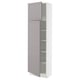 SEKTION Gabinete alto 2 puertas c/estantes, blanco/Bodbyn gris, 61x37x203 cm