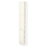 SEKTION Gabinete alto 2 puertas c/estantes, blanco/Bodbyn hueso, 38x37x229 cm