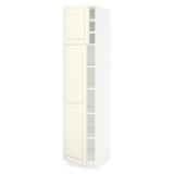 SEKTION Gabinete alto 2 puertas c/estantes, blanco/Bodbyn hueso, 46x61x203 cm