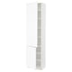 SEKTION Gabinete alto 2 puertas c/estantes, blanco Enköping/blanco efecto madera, 61x37x229 cm