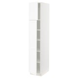 SEKTION Gabinete alto 2 puertas c/estantes, blanco Enköping/blanco efecto madera, 38x61x203 cm