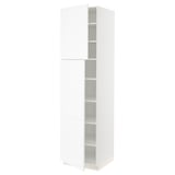 SEKTION Gabinete alto 2 puertas c/estantes, blanco Enköping/blanco efecto madera, 61x61x229 cm