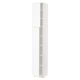 SEKTION Gabinete alto 2 puertas c/estantes, blanco Enköping/blanco efecto madera, 38x37x229 cm