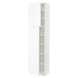 SEKTION Gabinete alto 2 puertas c/estantes, blanco Enköping/blanco efecto madera, 61x37x229 cm