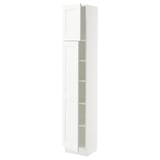 SEKTION Gabinete alto 2 puertas c/estantes, blanco Enköping/blanco efecto madera, 38x37x203 cm