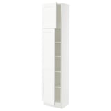 SEKTION Gabinete alto 2 puertas c/estantes, blanco Enköping/blanco efecto madera, 46x37x203 cm