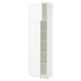 SEKTION Gabinete alto 2 puertas c/estantes, blanco Enköping/blanco efecto madera, 61x37x203 cm