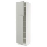 SEKTION Gabinete alto 2 puertas c/estantes, blanco/Havstorp gris claro, 61x61x229 cm