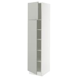 SEKTION Gabinete alto 2 puertas c/estantes, blanco/Havstorp gris claro, 46x61x203 cm