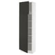 SEKTION Gabinete alto 2 puertas c/estantes, blanco/Nickebo Carbón mate, 61x37x203 cm